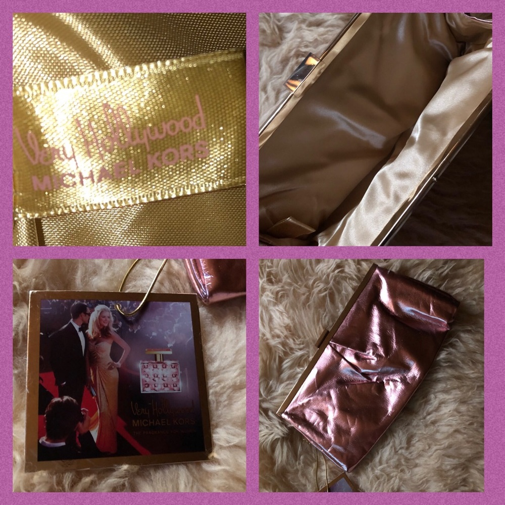 Michael Kors clutch metallic pink